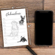 Load image into Gallery viewer, Chihuahua Sticky Notepad to Do List | Chihuahua Dog Lover Gifts for Women | Office School Supply Sticky Notes 4&quot;x6&quot; 50 Pages
