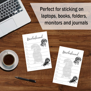 Dachshund Sticky Notepad to Do List | Weiner Dog Lover Gifts for Women | Office School Supply Sticky Notes 4"x6" 50 Pages