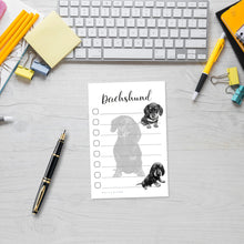 Load image into Gallery viewer, Dachshund Sticky Notepad to Do List | Weiner Dog Lover Gifts for Women | Office School Supply Sticky Notes 4&quot;x6&quot; 50 Pages
