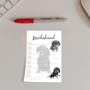 Dachshund Sticky Notepad to Do List | Weiner Dog Lover Gifts for Women | Office School Supply Sticky Notes 4"x6" 50 Pages