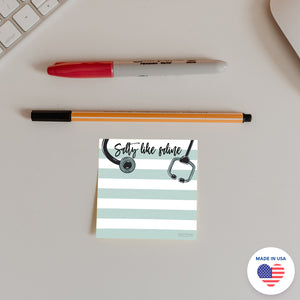 Mini Funny Nurse Sticky Notes, Nursing Student Essentials School Supplies for Homework, Salty Line Saline, 3-Pack 3x3” by Daily Ritmo