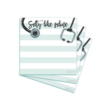 Load image into Gallery viewer, Mini Funny Nurse Sticky Notes, Nursing Student Essentials School Supplies for Homework, Salty Line Saline, 3-Pack 3x3” by Daily Ritmo
